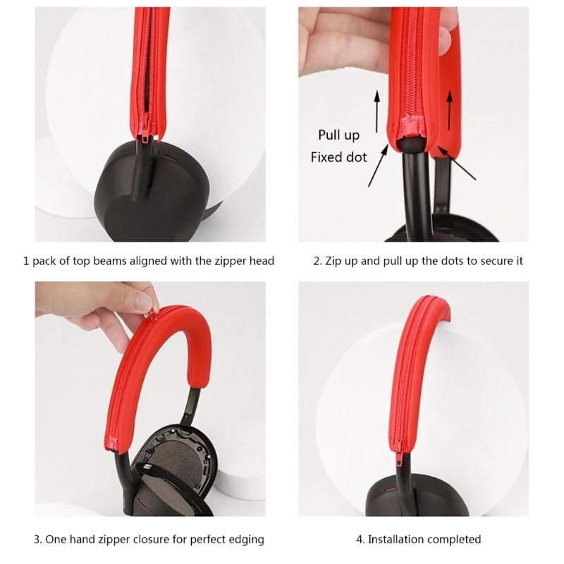 Universelle kopfhörer kopfband kopf strahl silikon abdeckung für sony WH-1000XM5 headset kopfband protektoren mit reiß verschluss abdeckung