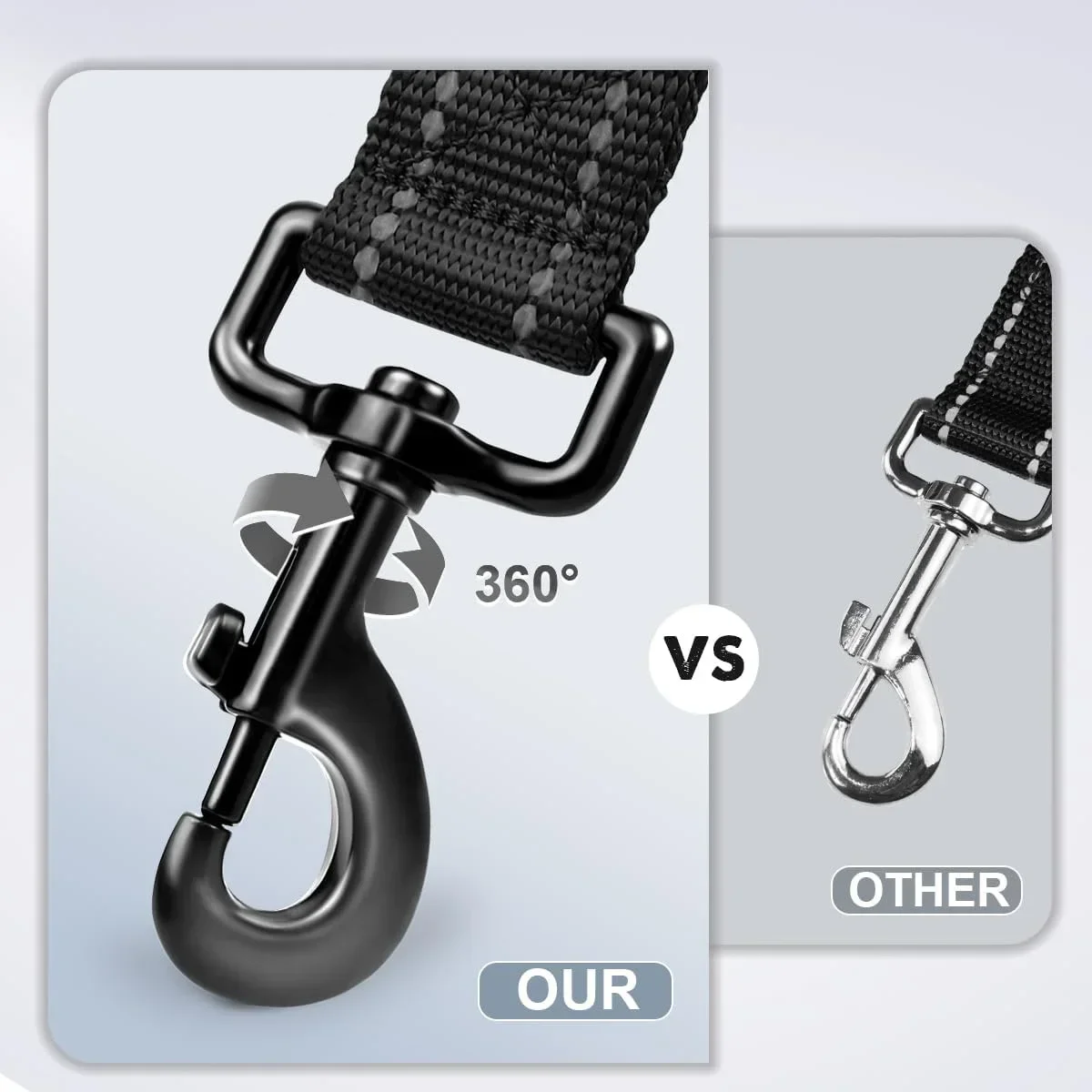 مقود قصير للكلاب، مقبض مبطن لحركة المرور، رصاص للكلاب من النايلون القصير شديد التحمل للتحكم في التدريب، خيوط عاكسة للحيوانات الأليفة #4