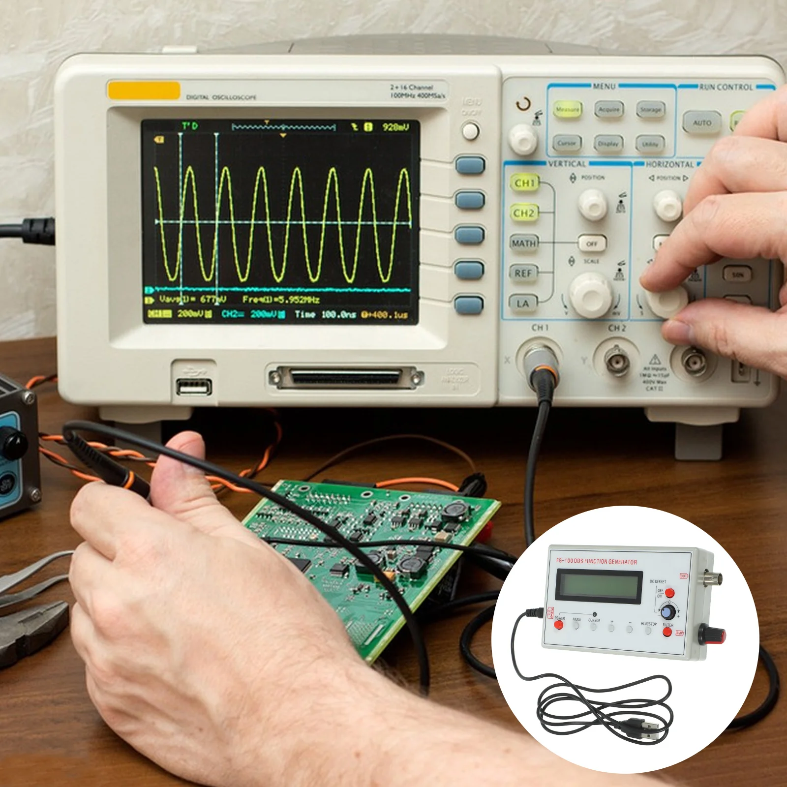 DDS Function Board Sine Triangle Square Output 1Hz-500kHz Adjustable Frequency kit