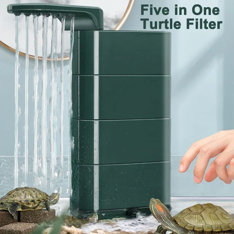 Turtle Tank Filter Low Water Level Fecal Suction Circulation Wave Making Water Purification Deodorization No Water Exchange