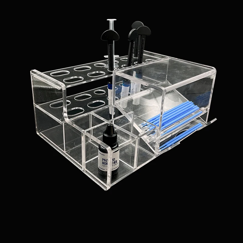 1Pc Dental Holder for Syringe Resin Adhesive Applicator Dispen Multifunctional Acrylic Organizer Dentist Tools