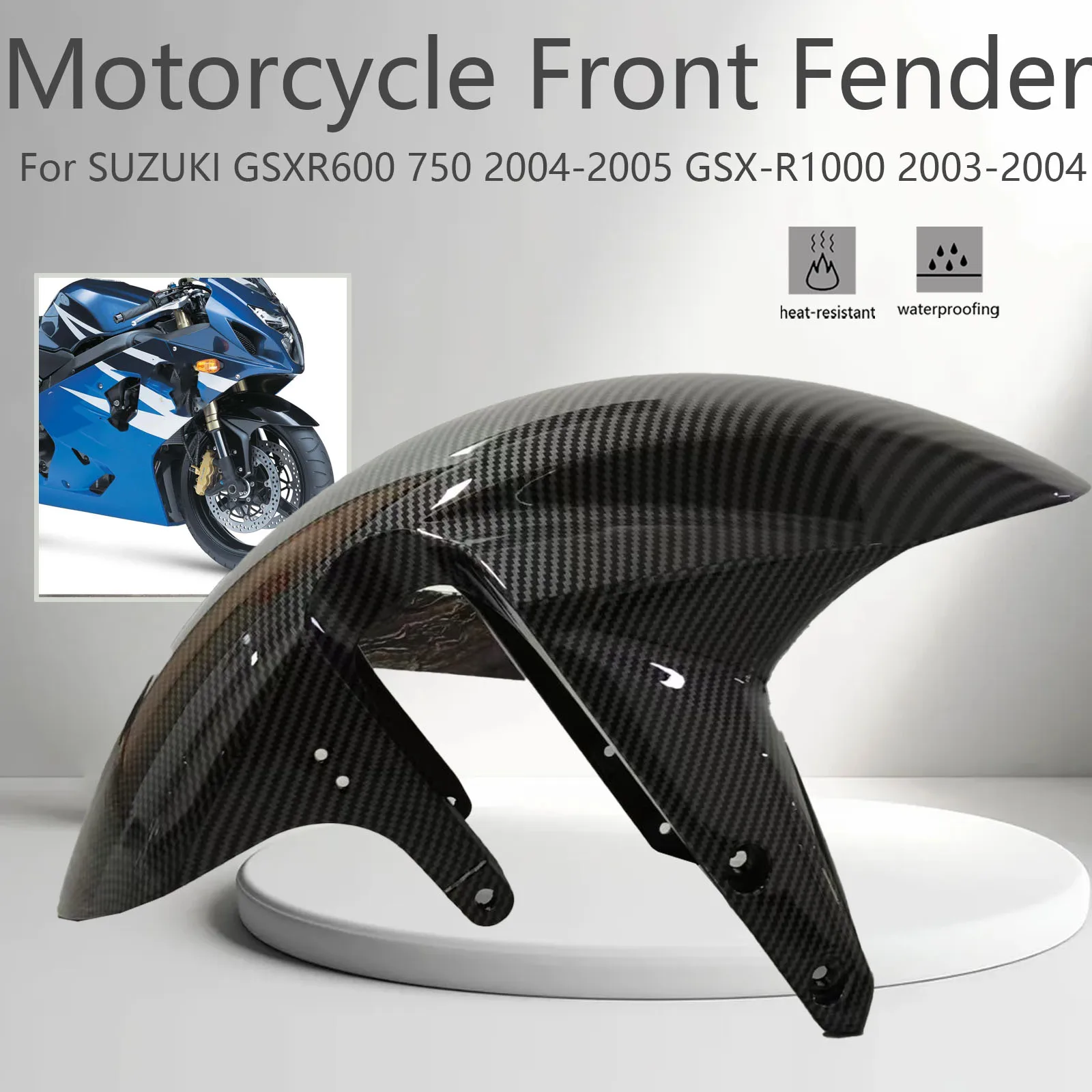 

For SUZUKI GSXR600 750 2004-2005 GSX-R1000 2003-2004 Motorcycle Front Tire Fender Guard Hugger Fairing ABS Carbon Fiber