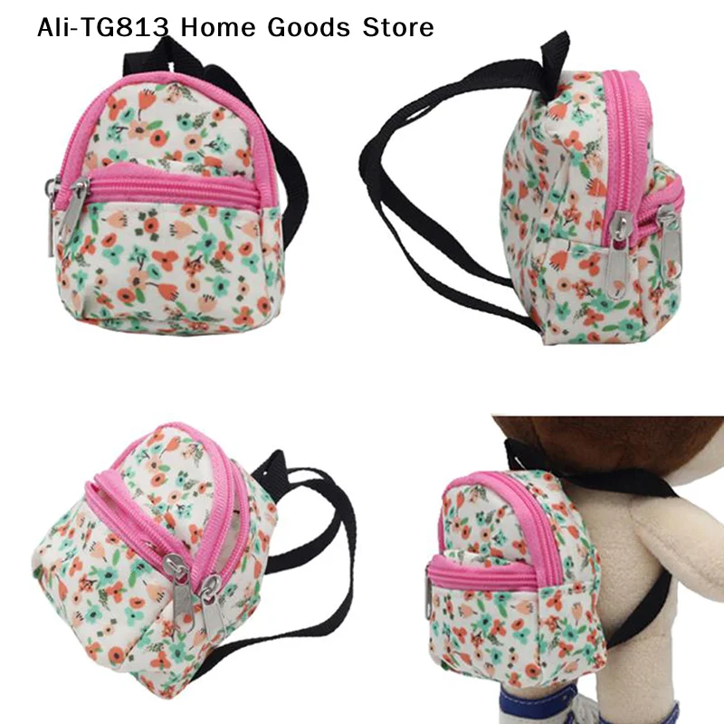 

[TG813]1:6 1:12 Dollhouse Miniature Flower Backpack Schoolbag Dolls Accessories