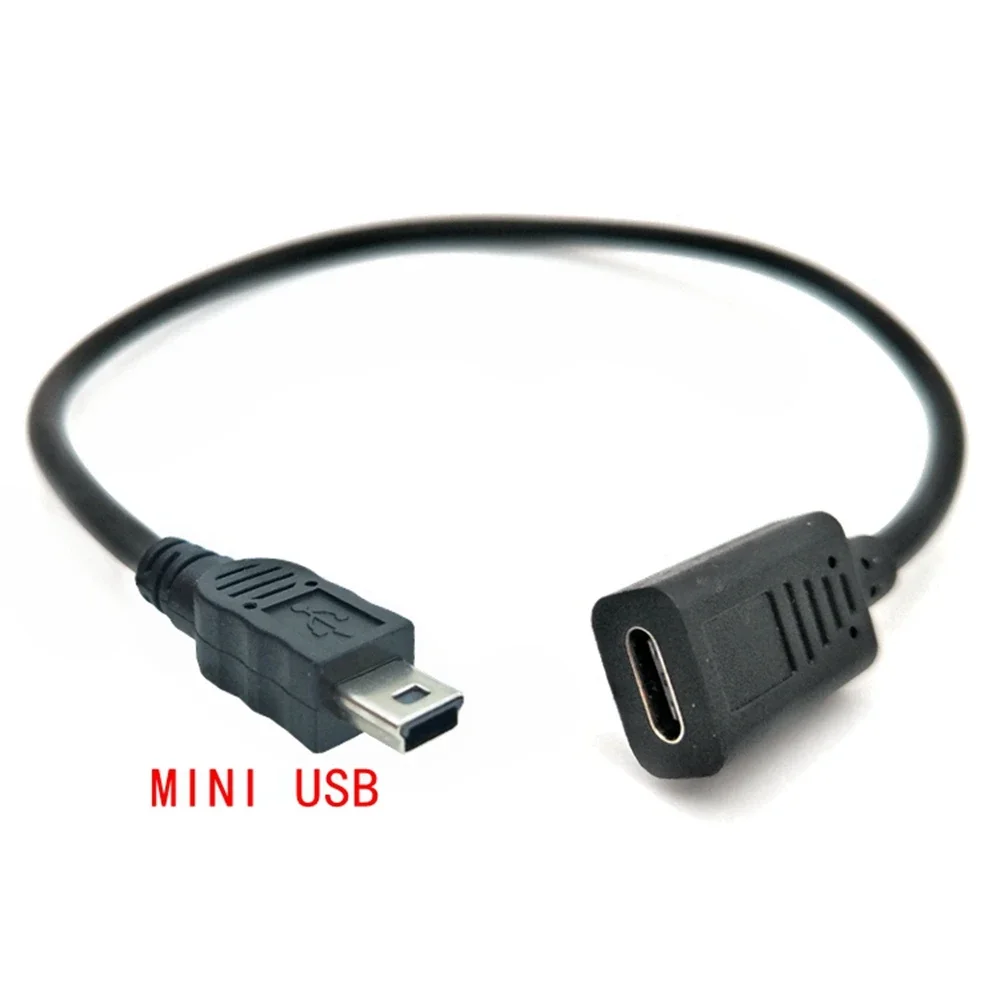 

Mini-USB male to c-type female charging data adapter cable adapter 30cm mobile phone data transmission