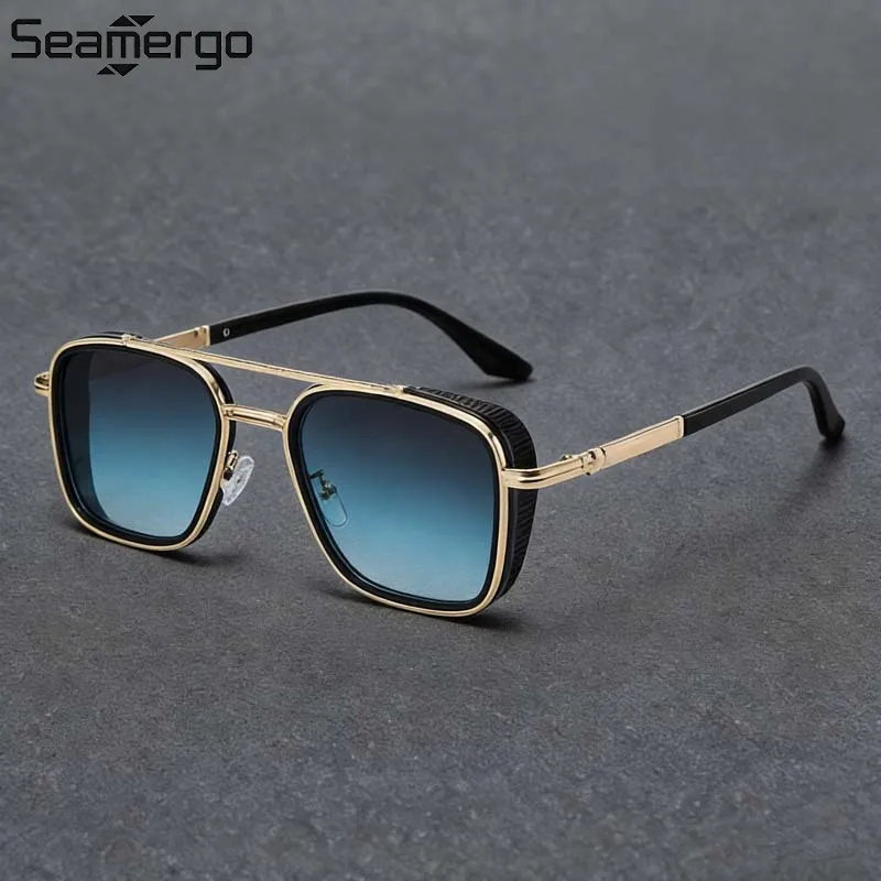SEAMERGO Retro Oval-Rahmen Sonnenbrille für Herren High-End 2026 Cyberpunk Outdoor-Aktivitäten Angeln Fahren UV-Beständige Brille