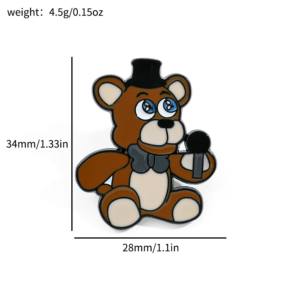 Cartoon Figure Freddy Bonnie Enamel Pin Five Nights At Freddy Metal Badge Brooch Jacket Jeans Lapel Pin Jewelry Accessories Gift