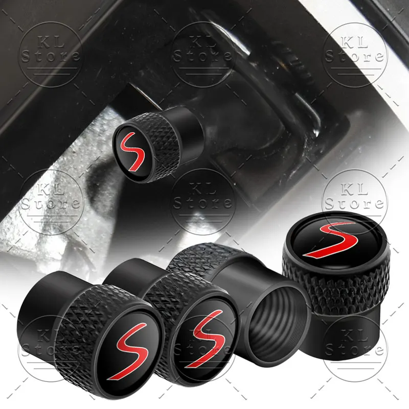 4pcs/set S Logo Car Wheel Tire Valve Air Stem Cap Dustproof Cover For Mini Cooper S Emblem R55 R56 F55 F56 F60 John Cooper Works