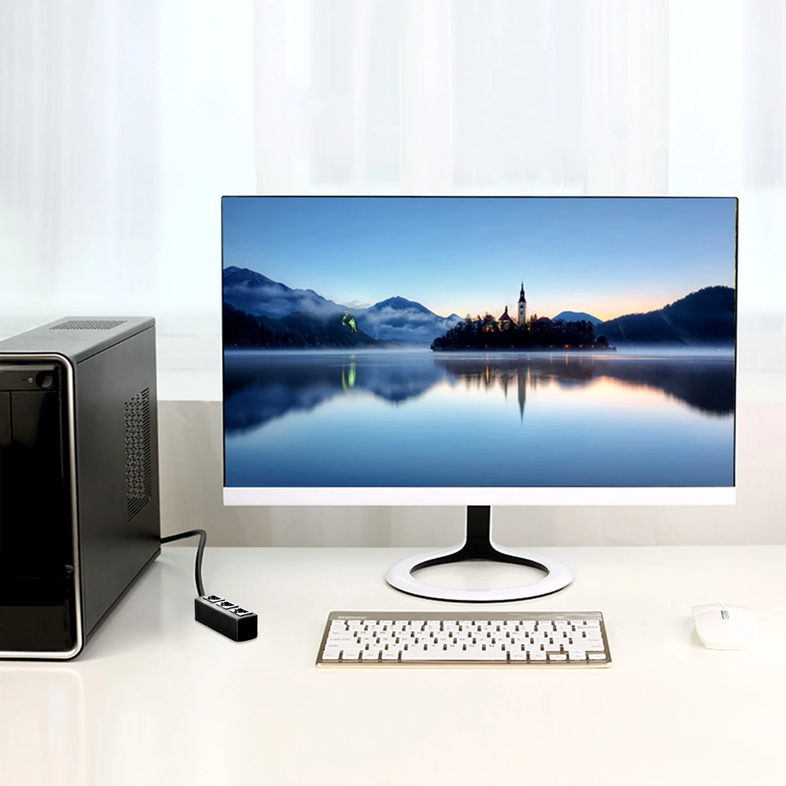 

Lan Splitter 1 to 3 Network Extension Cable Adapter Stable Connection Practical Design Splitter Net Cable