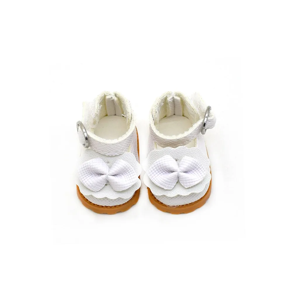 Buty z kokardą Labubu dla lalki Labubu 17cm 10cm EXO/bawełniana lalka buty na palec lalka skórzane buty