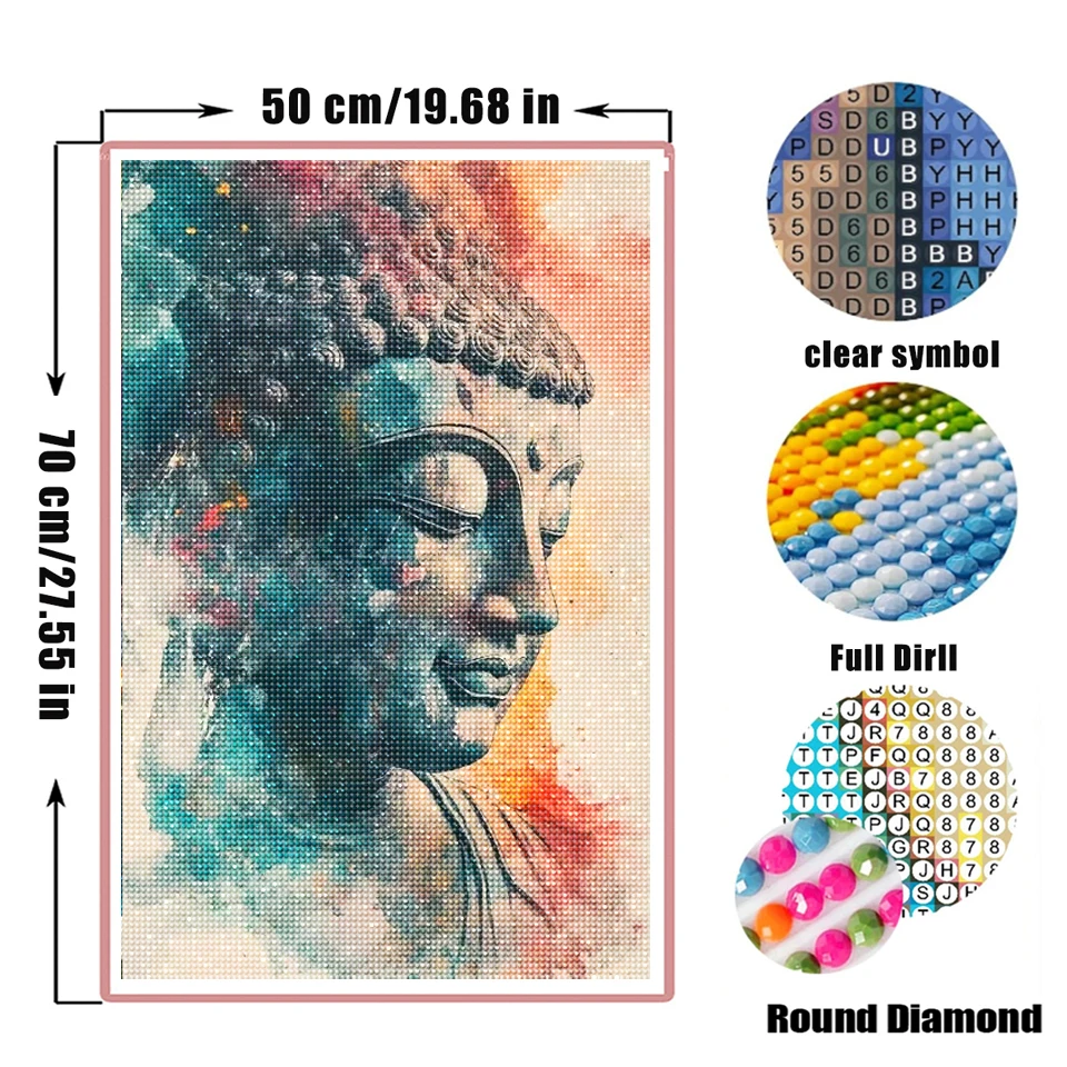 2026 5d Diamond Painting Buddha Religious Portrait Mosaic Cross Stitch Full Kits Icon Embroidery Sale Landscape Wall Decoration view 3