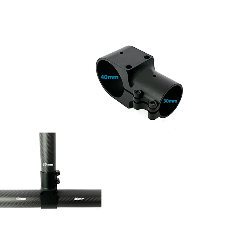 

1PCS RC Multi-rotor Drone Tripod Three-way Connector 30mm to 40mm Tee Joint Landing Gear Metal Fixed Holder Double Screw Locking