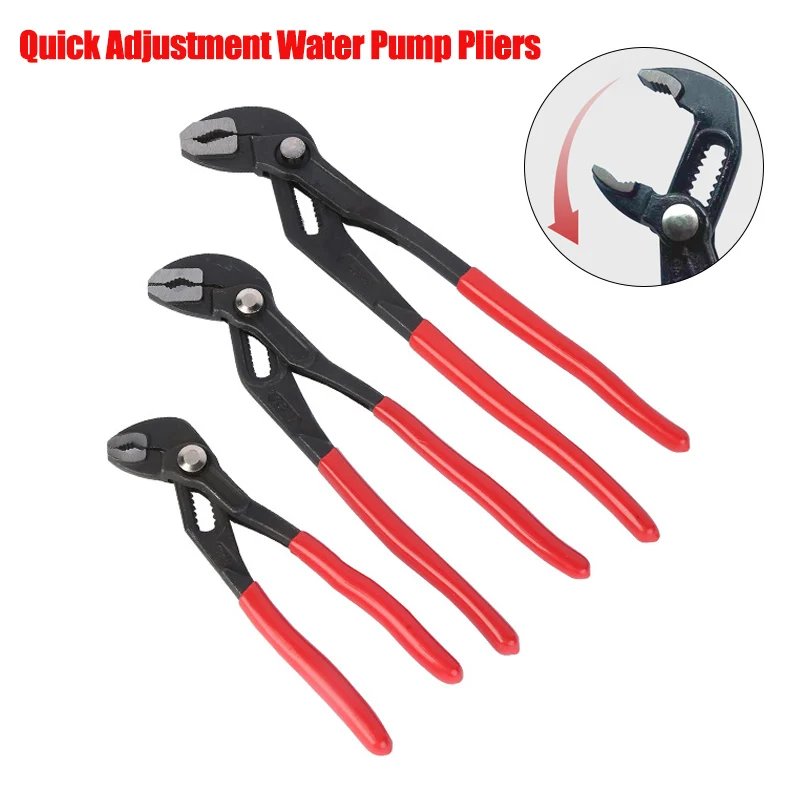 7/10/12 Inch Multifunctional Water Pump Pliers Wrench Quick-Release Groove Joint Fast Adjustable Pipe Plumbing Plier Plumber