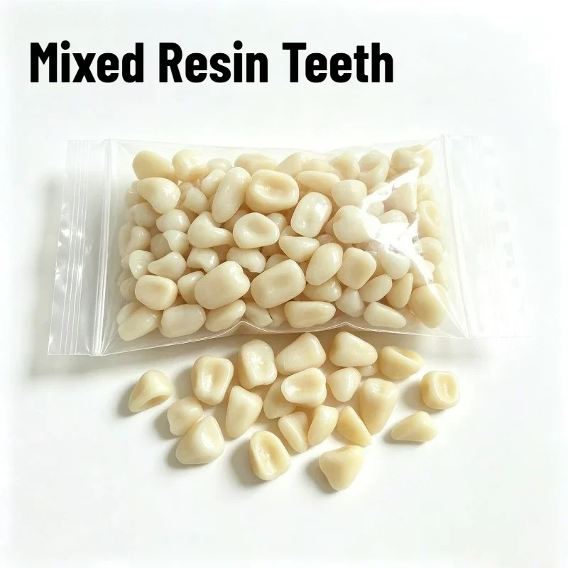 100/400Pcs Mixed Dental Resin Teeth, Anterior Posterior & Molar, Wear-Resistant Lab Practice Supplies for Dentures