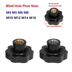 1pc Plum Bakelite Hand Tighten Nuts M4 M5 M6 M8 M10 M12 M14 M16 Handle Blind Hole Black Thumb Nut Clamping Knob Manual Nut