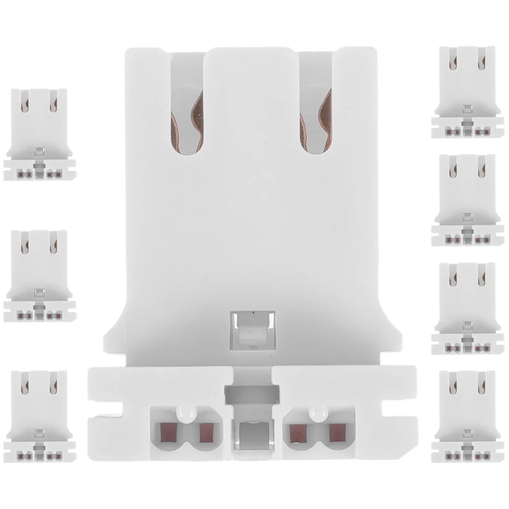 8pcs Led Test Lampholder Tombstone Light Socket For Fluorescent Tube Bracket Replacement Durable Lamp Base Tools Parts