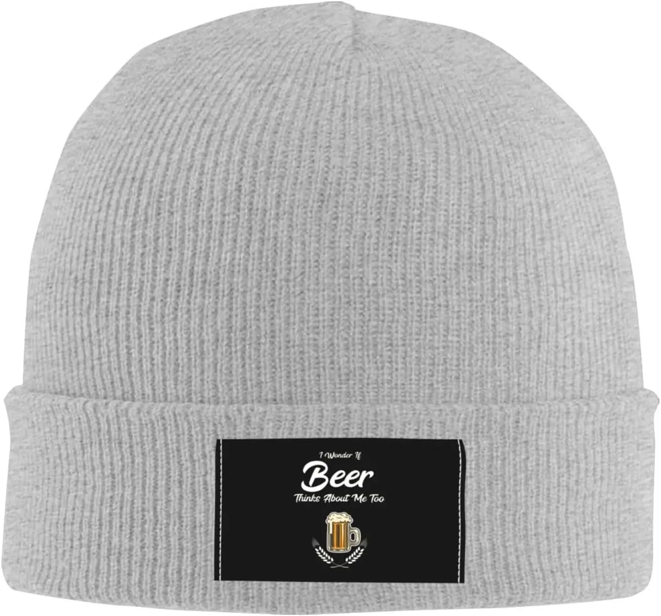 I Wonder If Beer Thinks About Me Too,Soft and Warm Beanie Hat Skullie Cap for Women and Men