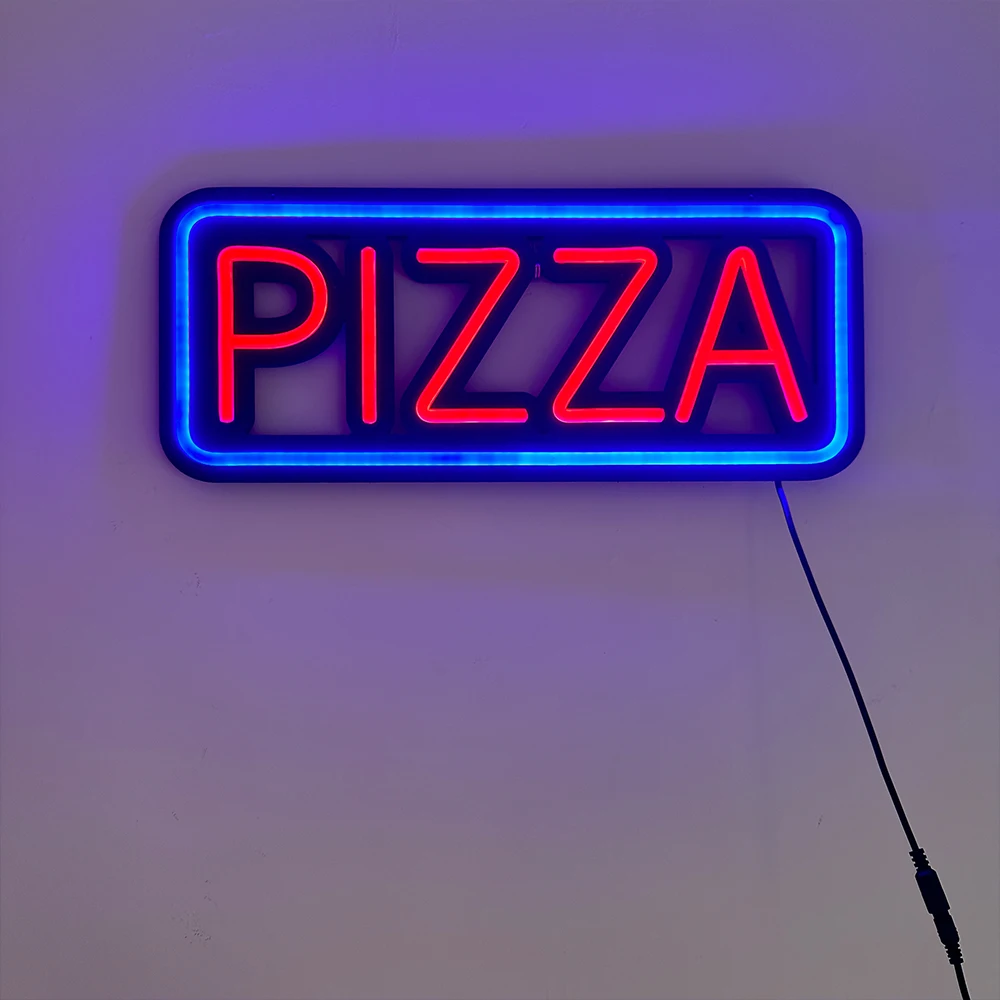 

Wholesale LED Neon PIZZA Sign Bar Club Party Lighted Sign for Shop Hanging Decorative Background Signs