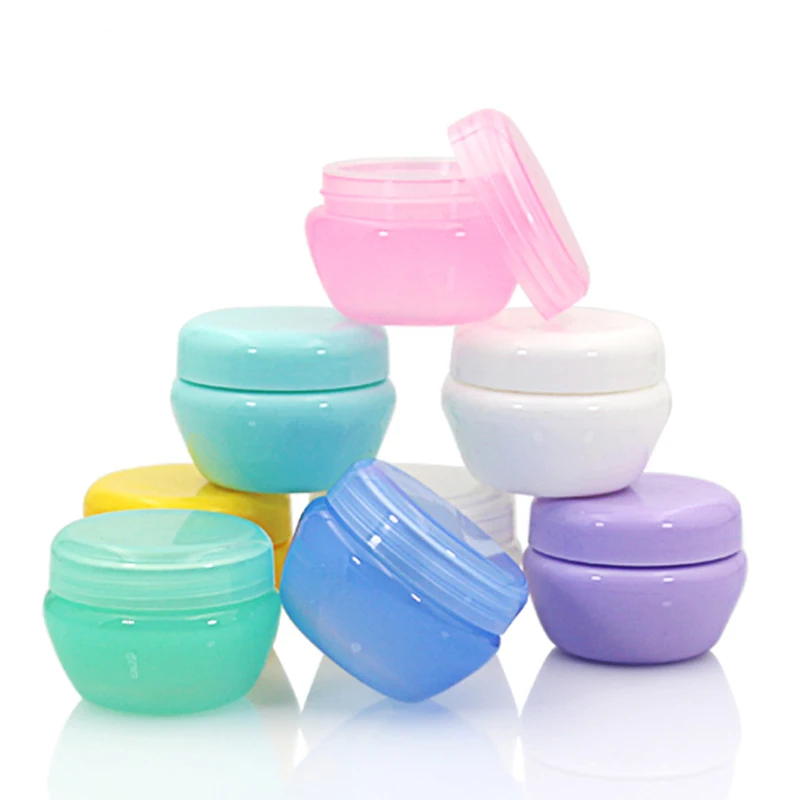 5pcs/set 5g Plastic Empty Small Makeup Jar Pot Refillable Sample Bottles Travel Face Cream Lotion Cosmetic Container Mix Color