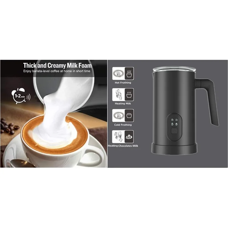 

X11A Electric Milk Frother Milk Frother Smart Touch Control Milk Warmer 4 Temperature Settings Hot&Cold Milk Frother UK Plug