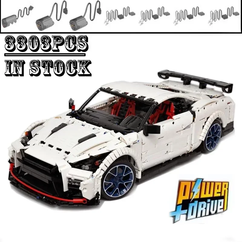 New  MOC-25326 GT-R cool Building Block Remote Control Power Sports Car Assembly Toys Model Birthday the best Gifts to give