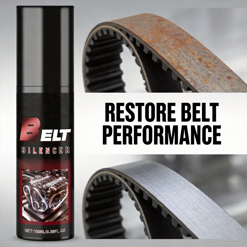 100ml Car Belt Noise Spray Engine Belt Noise Reducer Prolongs Belt Life Anti-Friction Lubricant Spray-On Dressing for Auto Care
