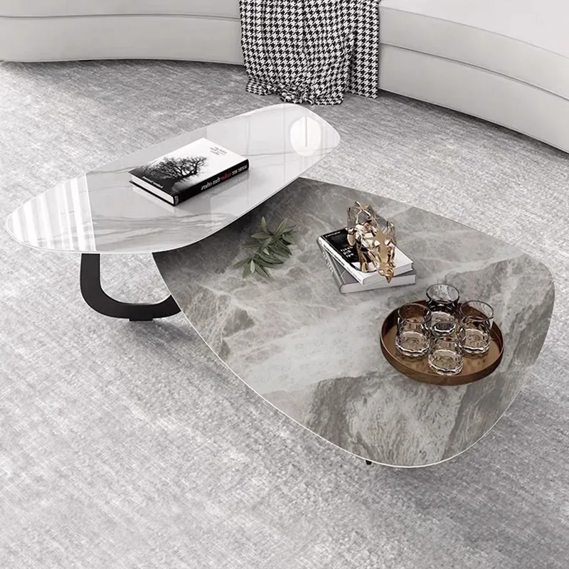 طقم طاولة قهوة إيطالية بسيطة من لوحة الصخور، طاولات شاي إبداعية حديثة وبسيطة، أثاث منزلي فاخر عالي الجودة FYCT