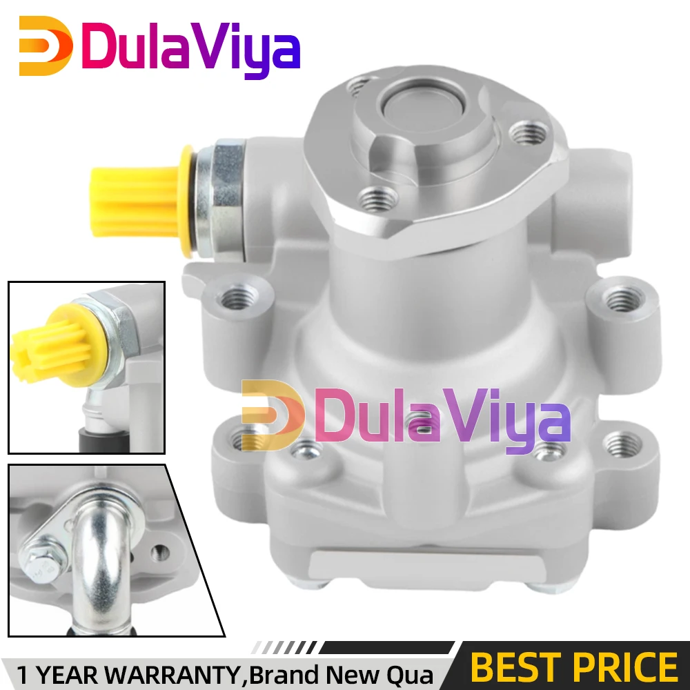 Power Steering Pump wo Pulley For Audi A4 2006‑2007 A4 Quattro 2005‑2009 V6 3.2L DOHC 180422154G