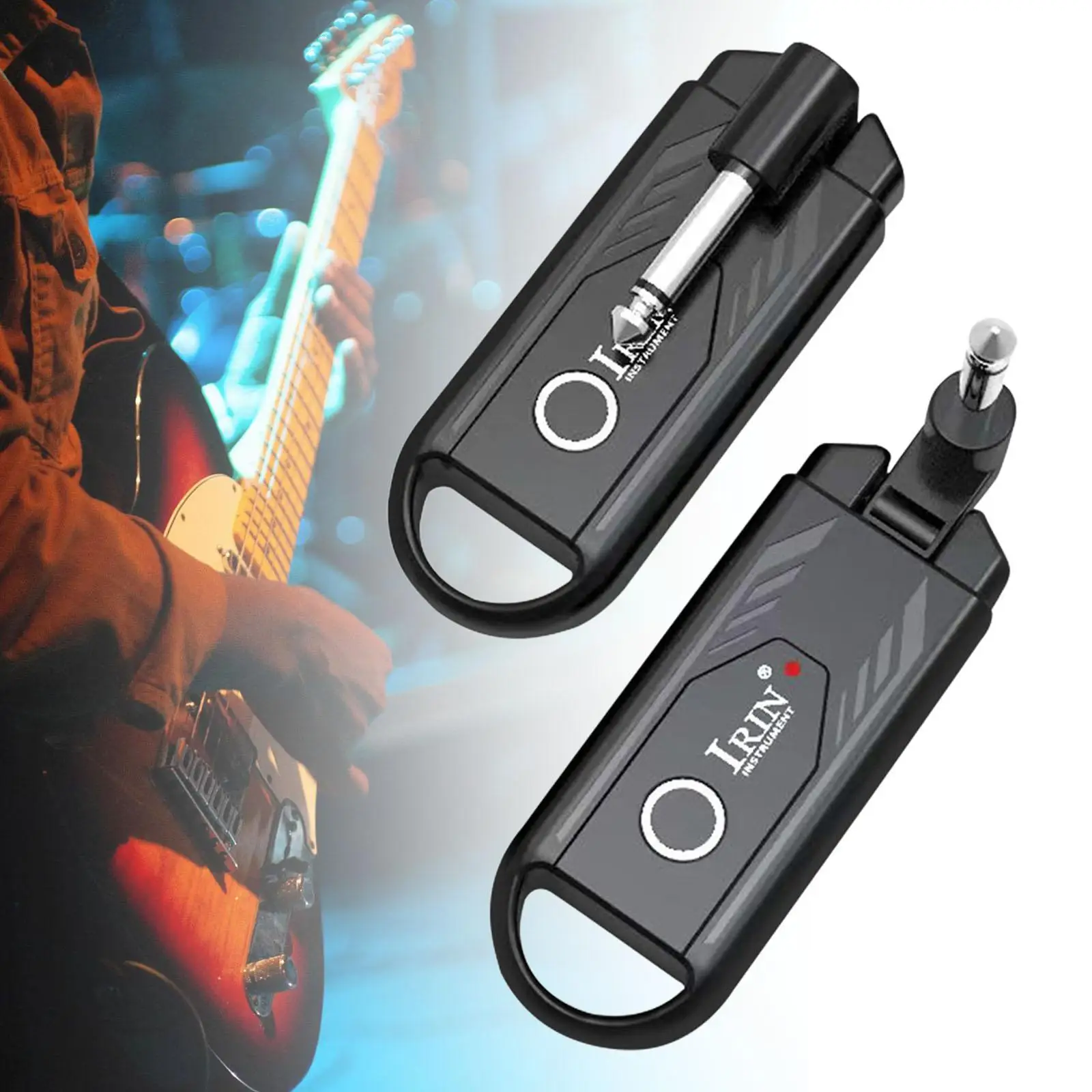 

Transmitter and Receiver Compact Portable Lightweight Wireless Guitar System