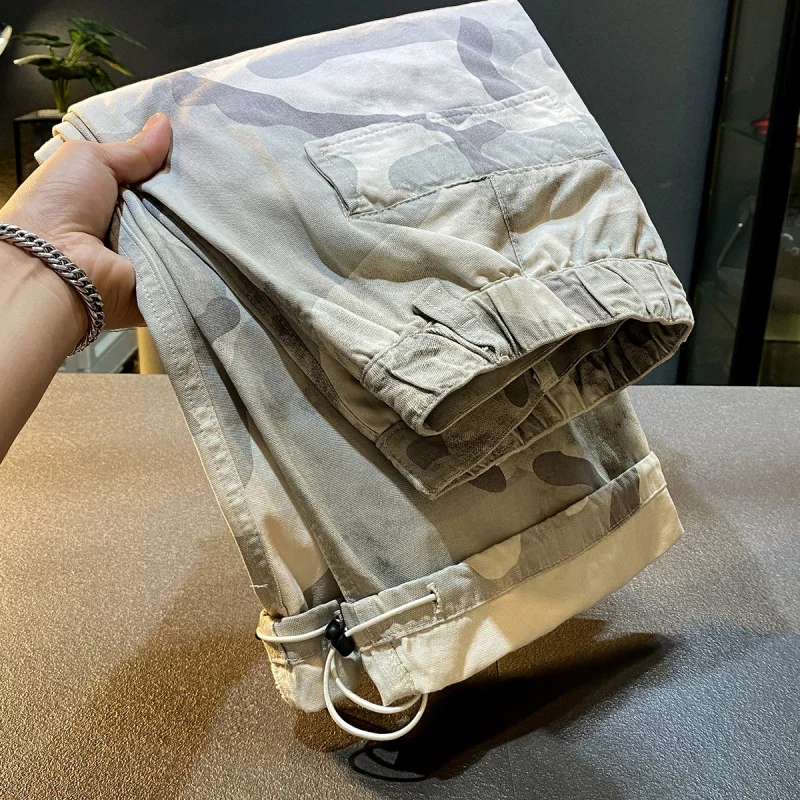 

2025New Men's Clothing American Retro Camouflage Cargo Pants Men's Summer Trendy High Street Loose Straight Casual Long Pants