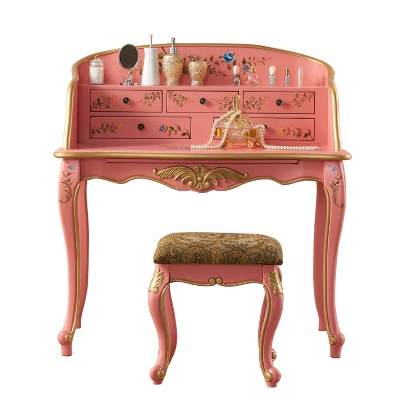 

American Princess Powder Dresser Painted Bedroom Dresser Makeup Stool Multifunctional Home American Country