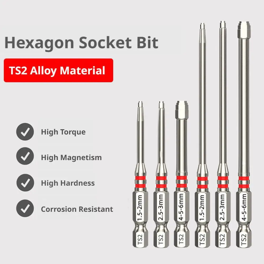 1set Pagoda-shaped Hex Screwdriver Bit Strong Magnetic Electric Screwdriver Bits High-Strength Magnetic Multi-Size Driver Bits