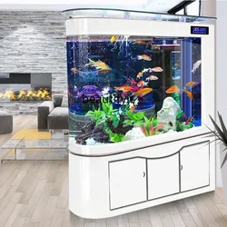 Bullet Fish Tank Living Room Screen Modern Aquarium Large Dragon Fish Tank Bottom Filter