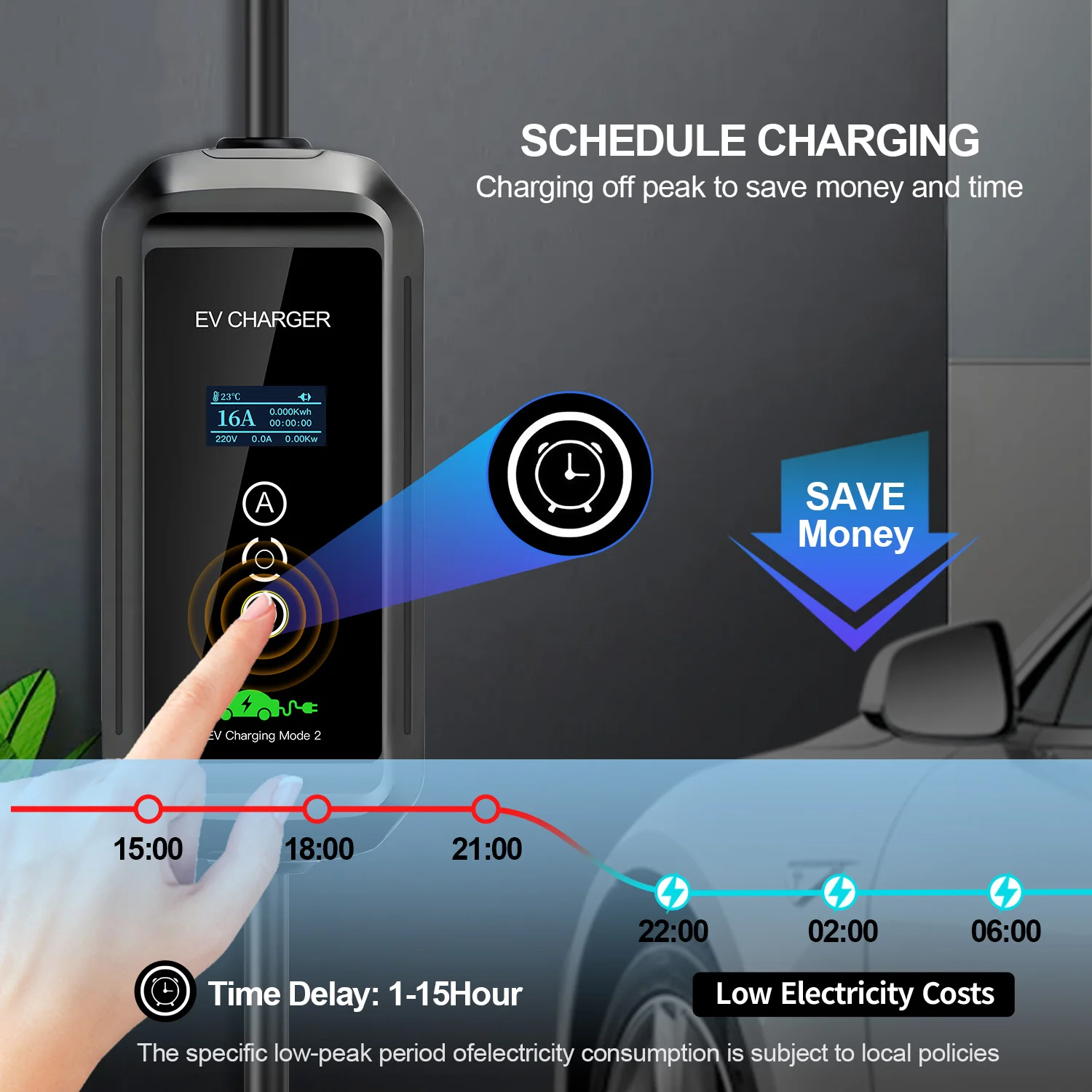 EV شاحن محمول Type1/Type2 / GB/T موصل قابس 16A 1 المرحلة 3.6KW إجمالي 5 متر محطة شحن صندوق الحائط للمركبات الكهربائية #4