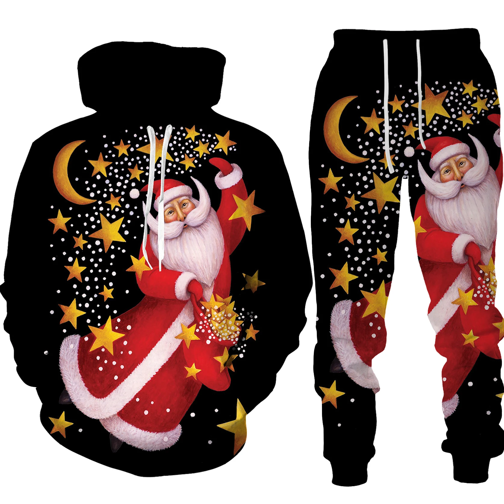 Christmas Santa Claus Autumn Winter 3D Printed Men Women Tracksuit Set Casual Hoodie And Pants 2pcs Sets Fashion Unisex Clothing