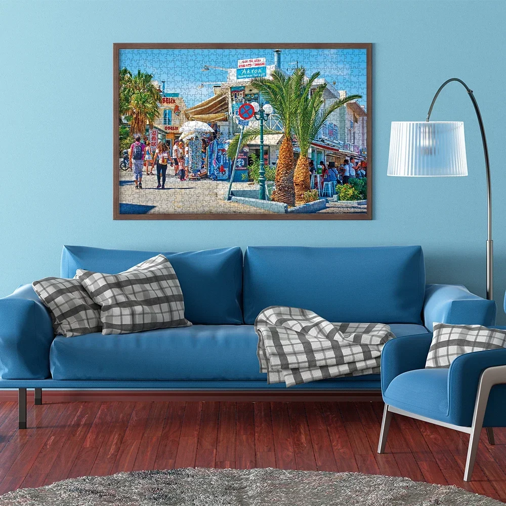 1000 sztuk Puzzle Jigsaw do gry dla dorosłych krajobraz Fira miasto dekoracja na ścianę domu gra rodzinna prezent