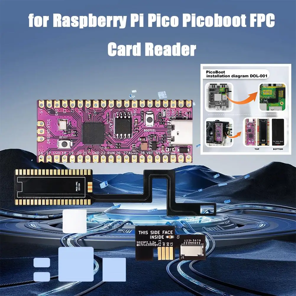 For Raspberry Pi Pico Picoboot FPC Card Reader For GC2SD/SD2SP2 Retro Game Consoles Game Assesories Replace Flex Ribbon Cab O1P9