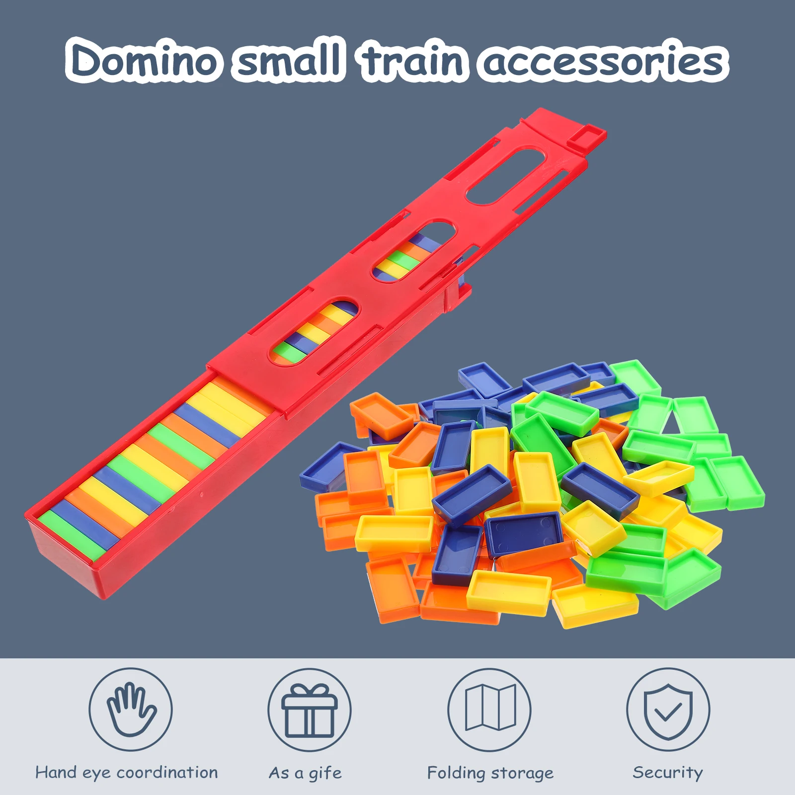 5 أكياس Domino Train Kids لعبة تعليمية مبكرة لون عشوائي مجموعة تعلم بلاستيكية لامعة للأطفال الإبداعية