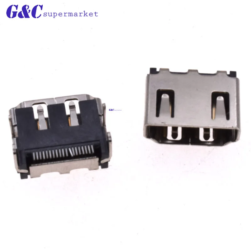 10Pcs HDMI Female SMD SMT 19 Pin Socket Solder Connector 4-pin Brand New Electronics Electronic Accessories