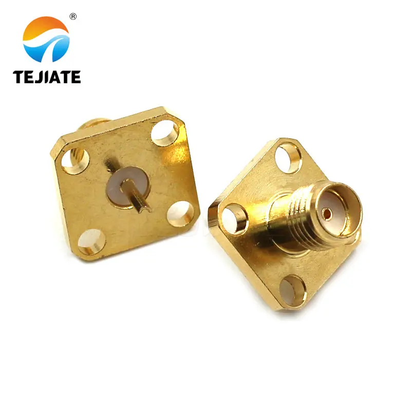 1PCS SMA mother seat connector SMA three pairs of internal and external threads hole flange socket connector insulation expan