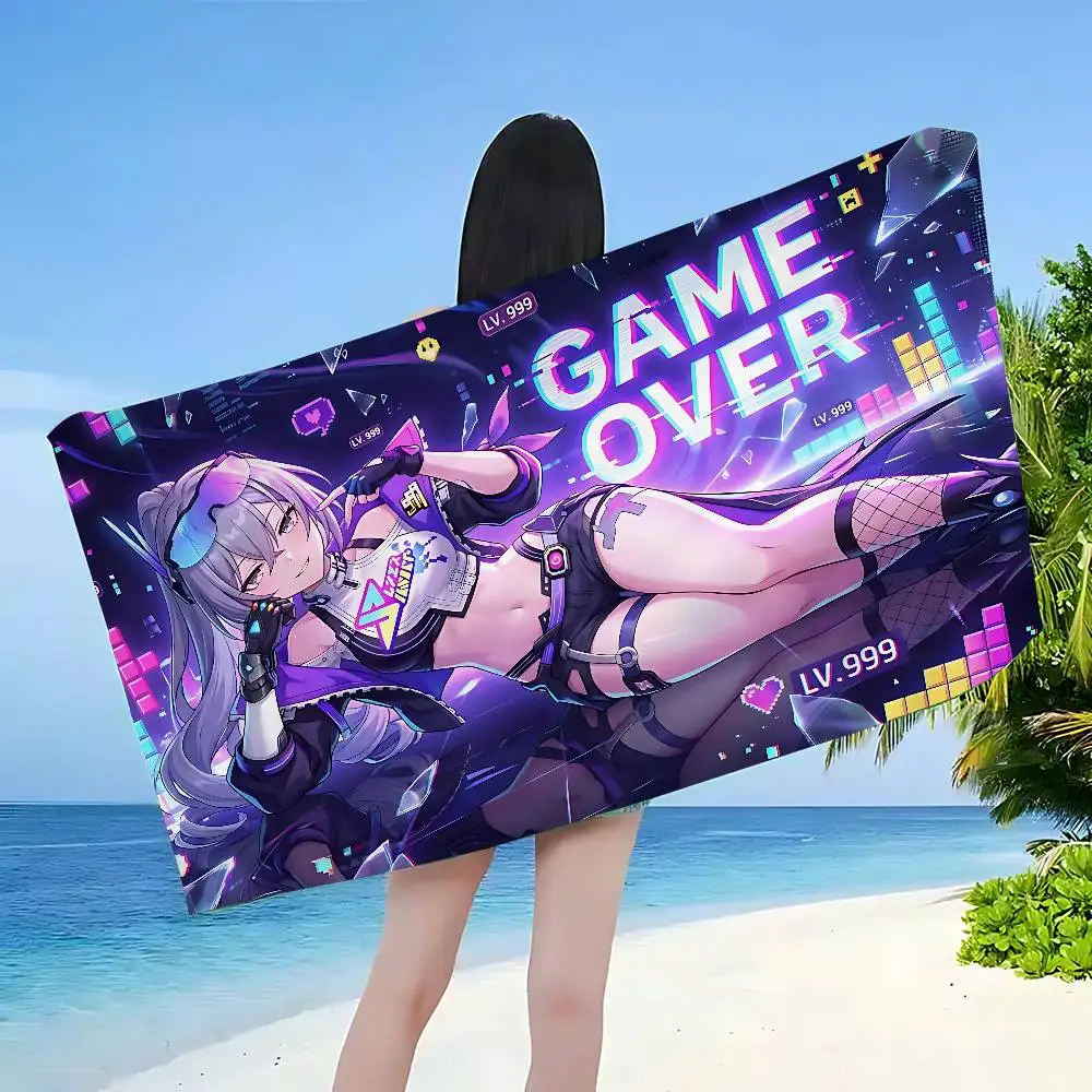 Silver Wolf Lv999 Honkai Star Rail Game Microfiber Blanket Quick Drying Beach Towels Printing Super Absorbent Pool Towel Blanket