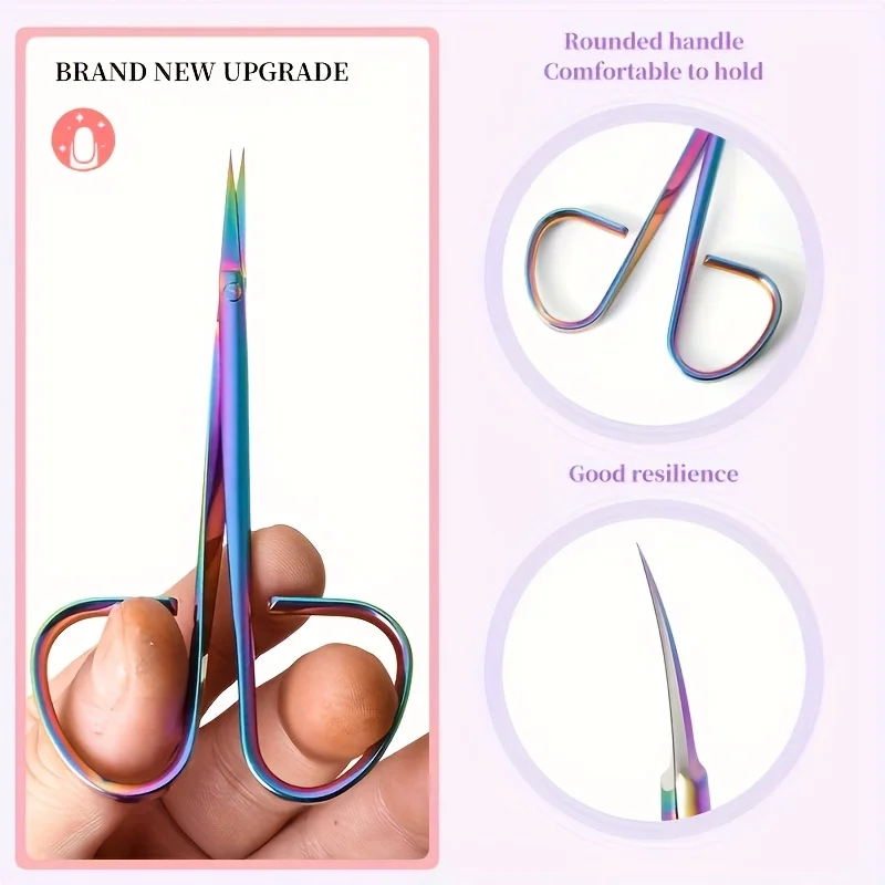 

1pc Stainless Steel Pointed Curved Tip Cuticle Nipper Closely Fitting The Nail And Light Beige to Eliminate The Cuticle Layer