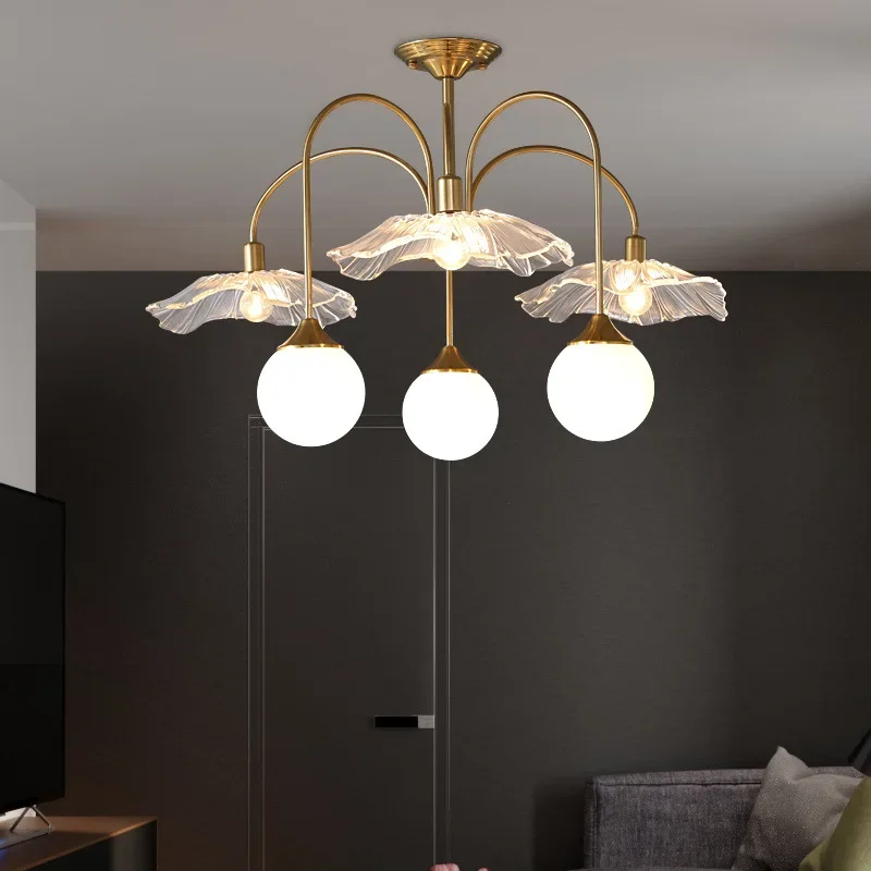 SANDYHA Nordic Minimalist Chandelier Creative Art Glass LED Pendant Light Living Room Dining Table Bedroom Home Decor Lighting