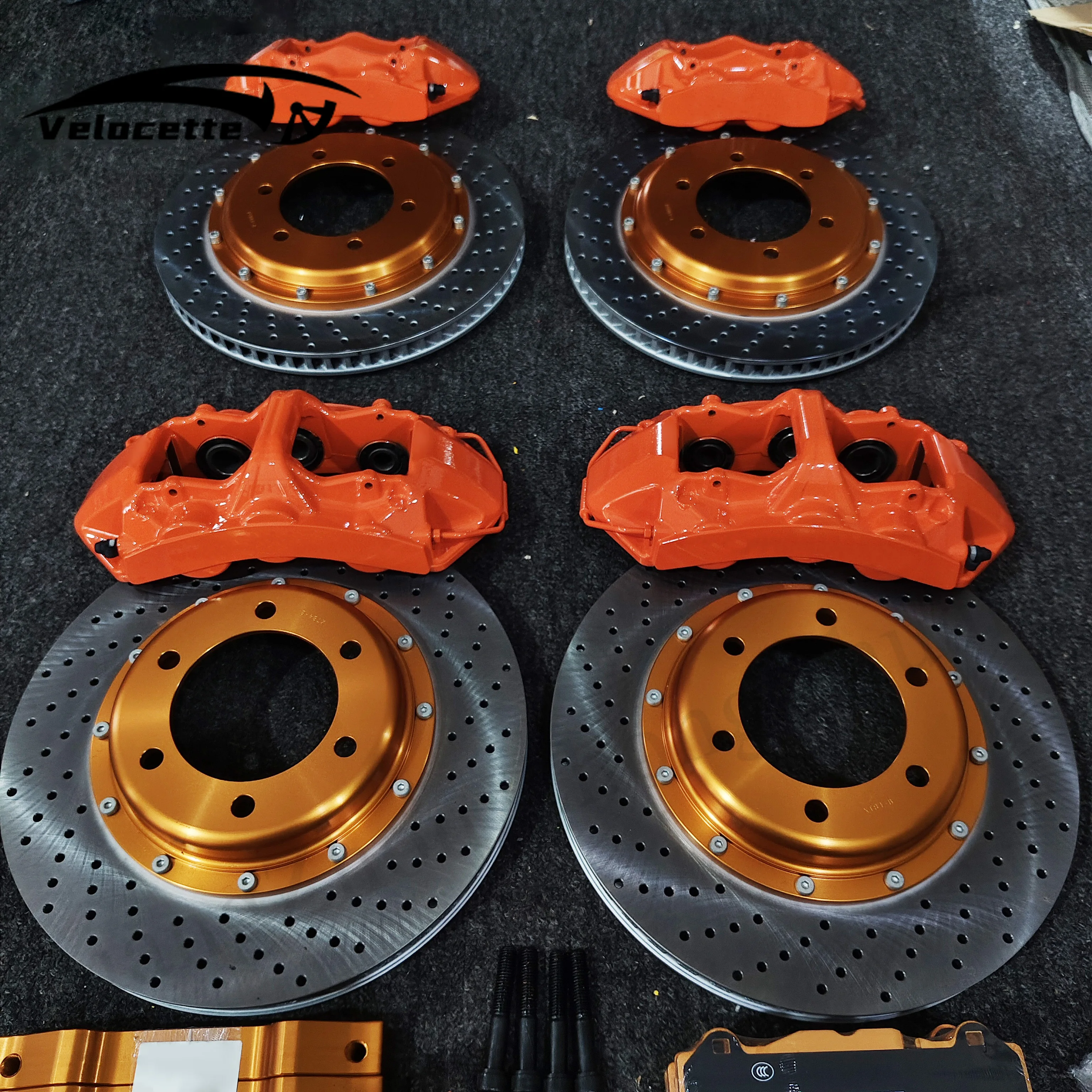 

Большой тормоз, 6-поршневой суппорт, тормоз 355 380, ротор, настраиваемый цветной логотип для Toyota Fortuner