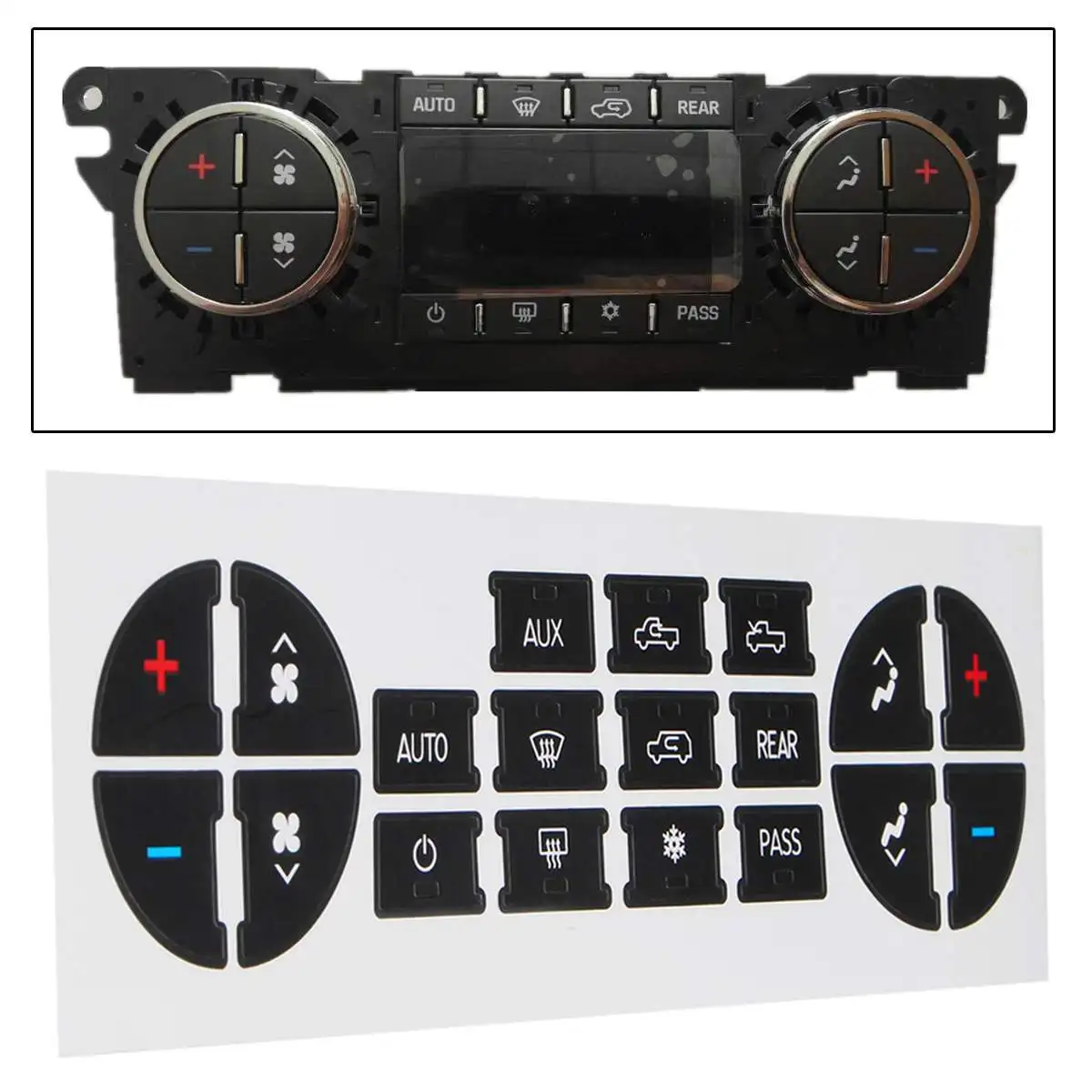 AC Instrument Panel Button Repair Sticker for GMC Avalanche Tahoe Sierra 2007-2014 CD Broadcast Audio Replacement Labels