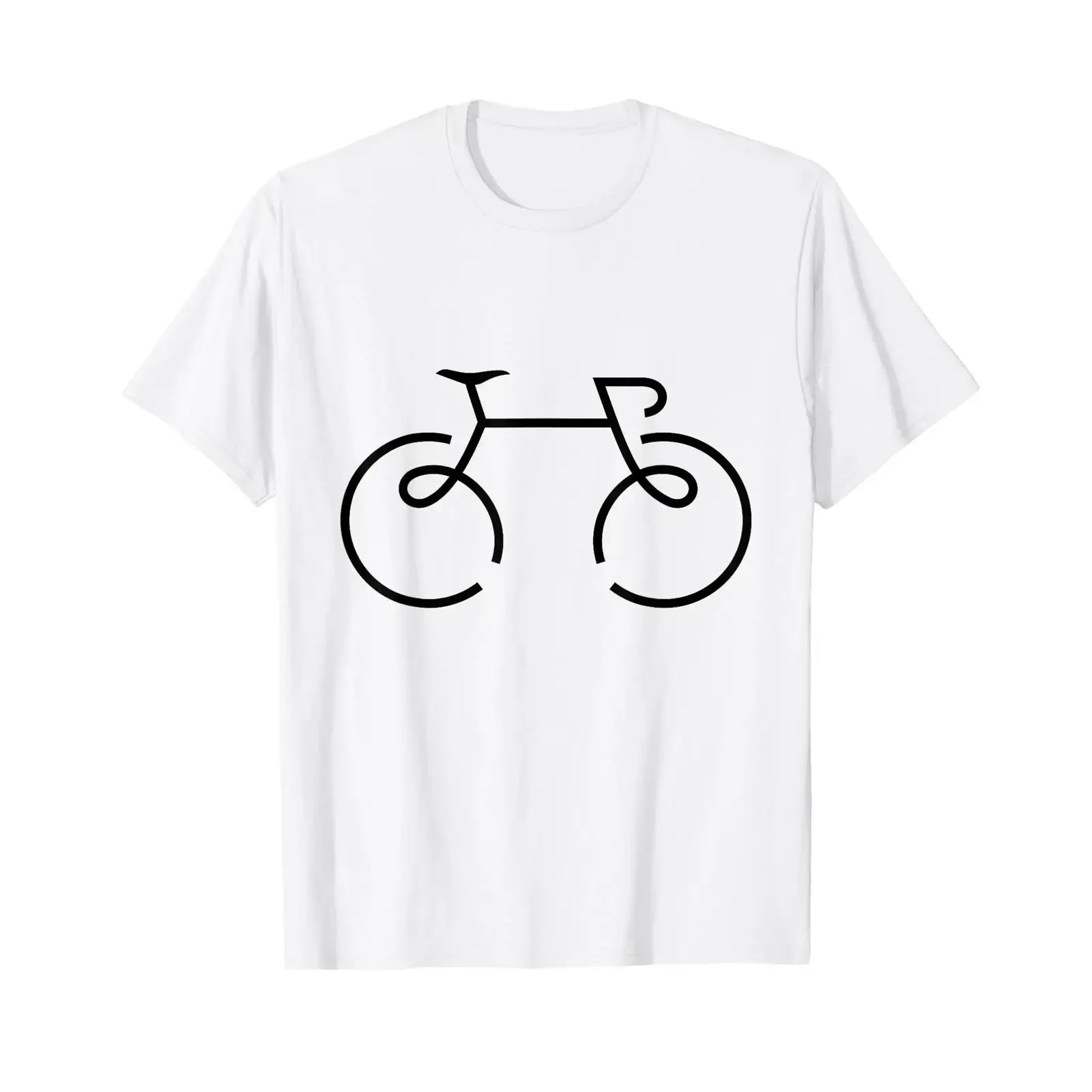 Minimalistisches T-Shirt mit Fahrradlinienzeichnung für Radfahrer, Vintage-Stil, gewaschen, Unisex, lässig, leicht weich