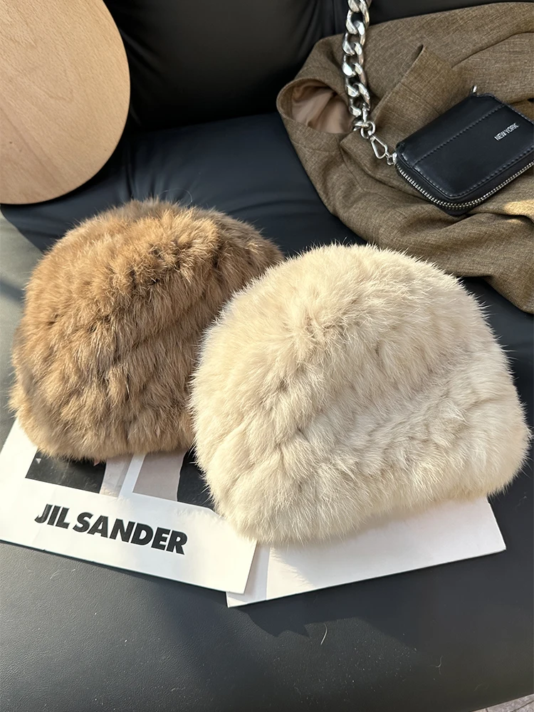 

Fluffy Fur Fisherman Hat for Women Winter Plush Ear Protection Cap Windproof Warm Headgear Fashion Female Panama Caps R69