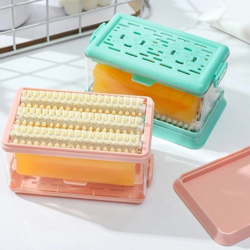 

Soap Box Cleaning Case with Roller Foam Function Soap Container Soap Dish