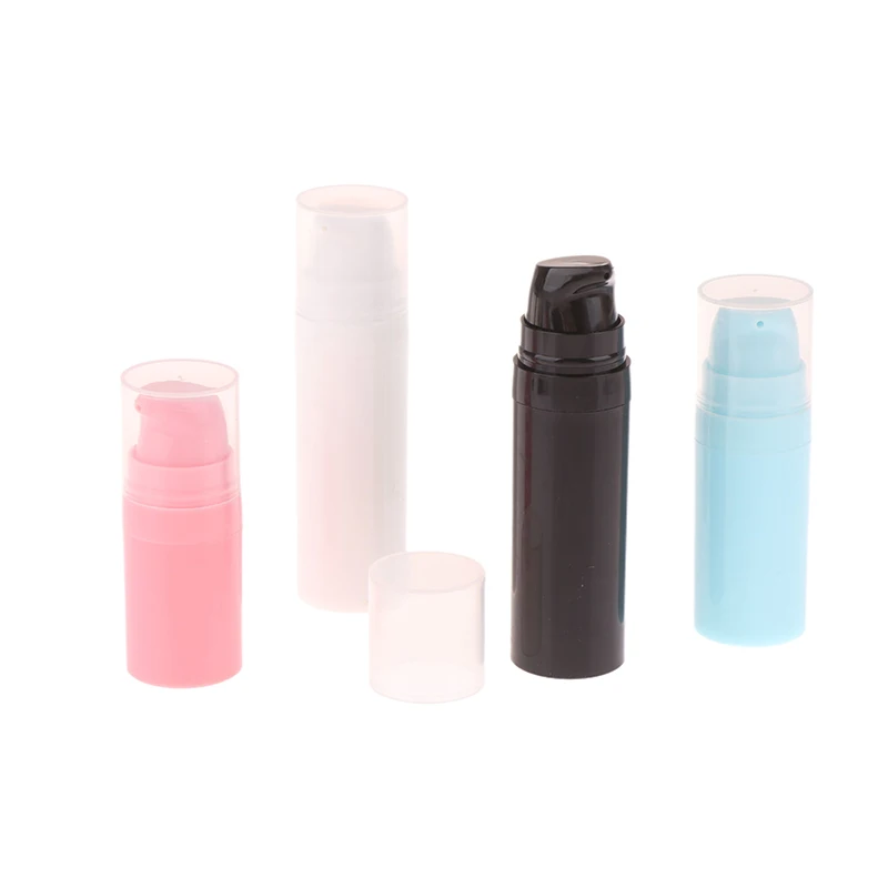 Botellas de loción rellenables, bomba sin aire, contenedor de artículos de tocador al vacío, botella cosmética de plástico vacía, 5ml, 10ml, 15ml