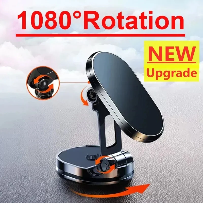 Sterke Magnetische Auto Telefoon Houder Mount 1080 ° Draaibare Smartphone Stand Upgraated Opvouwbare Telefoon Beugel Voor Iphone 15 14 Samsung