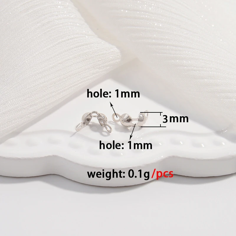 10pcs S925 Sterling Silver Cover Beads Caps End Crimps Beads Bracelets Necklace DIY Jewelry Making Supplies SK55